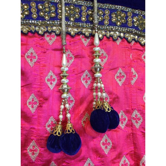 Karishma Womens Traditional Anarkali Gown Embroidered Velvet Mesh Long Dress - Picture 6 of 15